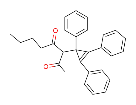 Molecular Structure of 113445-85-5 (2,4-Octanedione, 3-(1,2,3-triphenyl-2-cyclopropen-1-yl)-)