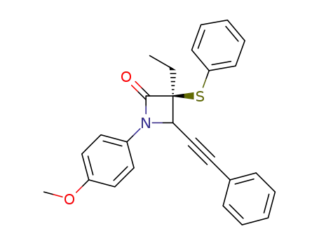 (S)-3-Ethyl-1-(4-methoxy-phenyl)-4-phenylethynyl-3-phenylsulfanyl-azetidin-2-one