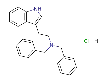 Molecular Structure of 63938-56-7 (N,N-dibenzyl-2-(1H-indol-3-yl)ethanaminium chloride)