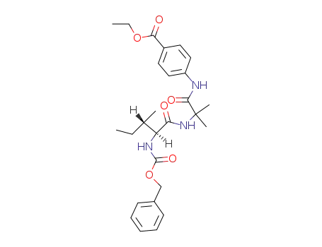 Molecular Structure of 109772-37-4 (Alaninamide,
N-[(phenylmethoxy)carbonyl]-L-isoleucyl-N-[4-(ethoxycarbonyl)phenyl]-2-
methyl-)