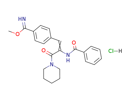 Benzenecarboximidic acid,  4-[2-(benzoylamino)-3-oxo-3-(1-piperidinyl)-1-propenyl]-, methyl ester,  monohydrochloride