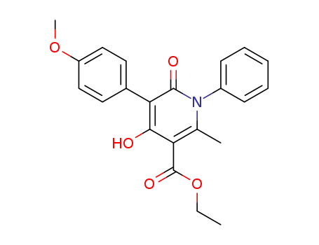 3-Pyridinecarboxylic acid,
1,6-dihydro-4-hydroxy-5-(4-methoxyphenyl)-2-methyl-6-oxo-1-phenyl-,
ethyl ester