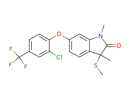 2H-Indol-2-one,
6-[2-chloro-4-(trifluoromethyl)phenoxy]-1,3-dihydro-1,3-dimethyl-3-(meth
ylthio)-
