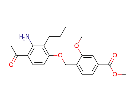 Molecular Structure of 118684-01-8 (methyl 4-<(4-acetyl-3-amino-2-propylphenoxy)methyl>-3-methoxybenzoate)