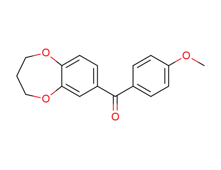 Molecular Structure of 123769-39-1 (3,4-dihydro-2H-1,5-benzodioxepin-7-yl(4-methoxyphenyl)methanone)
