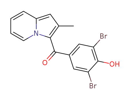 Molecular Structure of 77823-57-5 ((3,5-Dibromo-4-hydroxy-phenyl)-(2-methyl-indolizin-3-yl)-methanone)