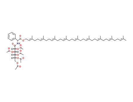 Molecular Structure of 103669-59-6 (N-(2,3,4,5,6-Penta-O-acetyl-D-gluconoyl)-DL-2-phenylglycinsolanesylester)