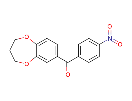 Molecular Structure of 123769-40-4 ((3,4-Dihydro-2H-benzo[b][1,4]dioxepin-7-yl)-(4-nitro-phenyl)-methanone)