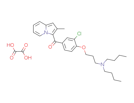 Molecular Structure of 79285-98-6 ([3-Chloro-4-(3-dibutylamino-propoxy)-phenyl]-(2-methyl-indolizin-3-yl)-methanone; compound with oxalic acid)