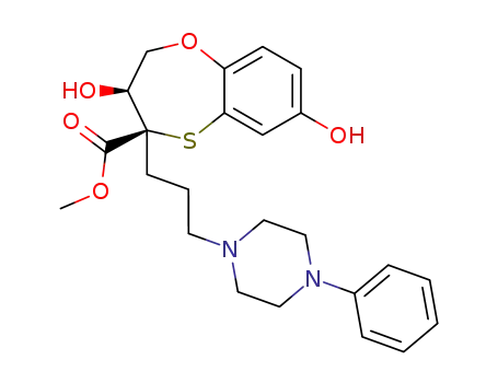 2H-1,5-Benzoxathiepin-4-carboxylic acid,
3,4-dihydro-3,7-dihydroxy-4-[3-(4-phenyl-1-piperazinyl)propyl]-, methyl
ester, cis-