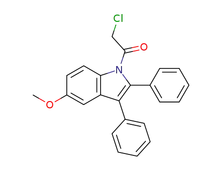 Molecular Structure of 141735-61-7 (1H-Indole, 1-(chloroacetyl)-5-methoxy-2,3-diphenyl-)