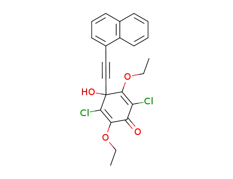 2,5-dichloro-3,6-diethoxy-4-hydroxy-4-(1-naphthylethynyl)-2,5-cyclohexadienone