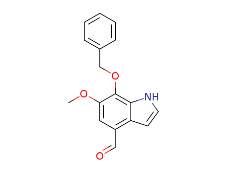 Molecular Structure of 102357-91-5 (1H-Indole-4-carboxaldehyde, 6-methoxy-7-(phenylmethoxy)-)