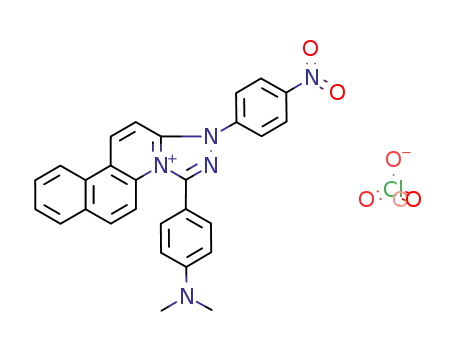 Molecular Structure of 115095-28-8 (15-(4-Dimethylamino-phenyl)-17-(4-nitro-phenyl)-17H-16,17-diaza-14-azonia-cyclopenta[a]phenanthrene; perchlorate)