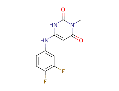 Molecular Structure of 133373-73-6 (6-(3,4-Difluoro-phenylamino)-3-methyl-1H-pyrimidine-2,4-dione)