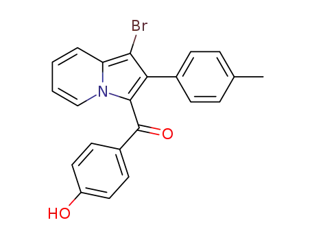 Molecular Structure of 77832-59-8 (Methanone,
[1-bromo-2-(4-methylphenyl)-3-indolizinyl](4-hydroxyphenyl)-)