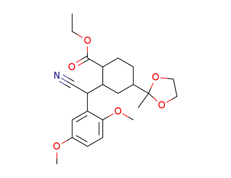 2-[Cyano-(2,5-dimethoxy-phenyl)-methyl]-4-(2-methyl-[1,3]dioxolan-2-yl)-cyclohexanecarboxylic acid ethyl ester