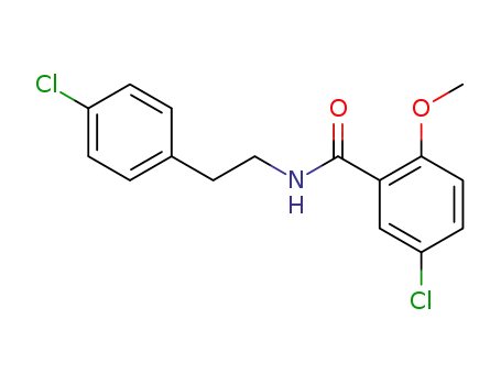 Molecular Structure of 87262-54-2 (Benzamide, 5-chloro-N-[2-(4-chlorophenyl)ethyl]-2-methoxy-)