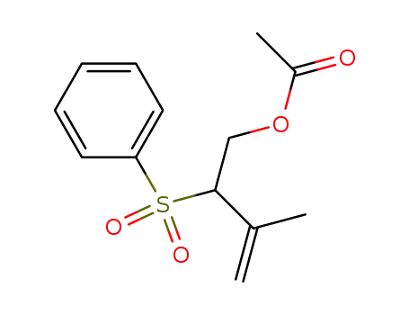 Molecular Structure of 95199-58-9 (3-Buten-1-ol, 3-methyl-2-(phenylsulfonyl)-, acetate)