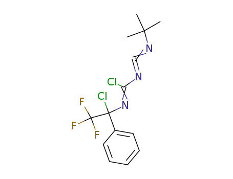 Molecular Structure of 88235-67-0 (Carbamimidic chloride,
[(1,1-dimethylethyl)carbonimidoyl](1-chloro-2,2,2-trifluoro-1-phenylethyl)
-)