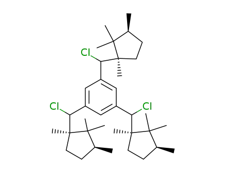 Molecular Structure of 74469-97-9 (1,3,5-Tris<(Ξ)-chlor<(1R,3S)-1,2,2,3-tetramethylcyclopentyl>methyl>benzol)