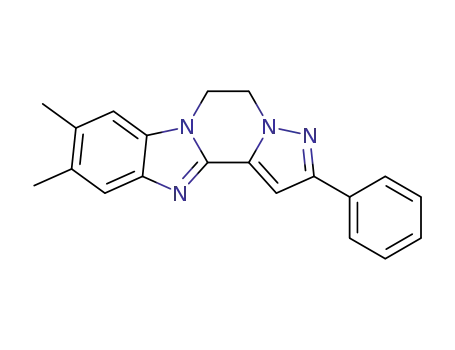Molecular Structure of 109107-20-2 (7,8-Dimethyl-2-phenyl-4,5-dihydro-3,3a,5a,10-tetraaza-cyclopenta[a]fluorene)