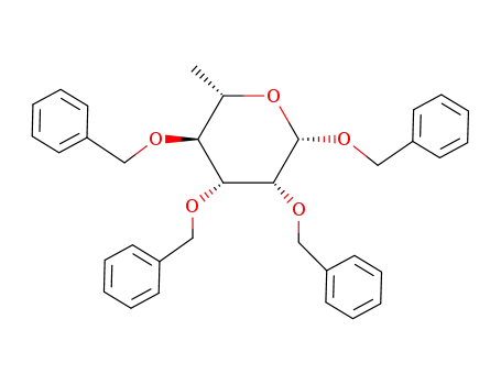 Molecular Structure of 80161-75-7 (Benzyl-2,3,4-tri-O-benzyl-β-L-rhamnopyranosid)