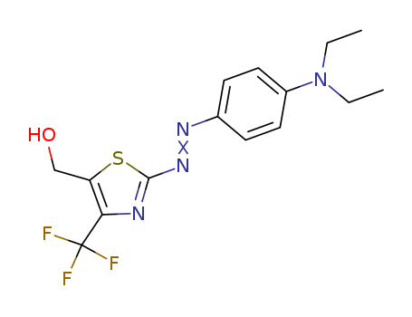 Molecular Structure of 137929-16-9 (5-Thiazolemethanol, 2-[[4-(diethylamino)phenyl]azo]-4-(trifluoromethyl)-)