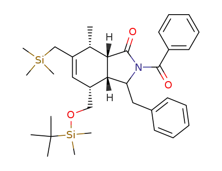 (3aR,4R,7R,7aS)-2-Benzoyl-3-benzyl-4-(tert-butyl-dimethyl-silanyloxymethyl)-7-methyl-6-trimethylsilanylmethyl-2,3,3a,4,7,7a-hexahydro-isoindol-1-one