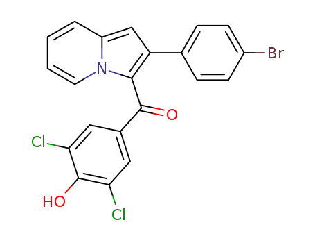 Molecular Structure of 77832-51-0 ([2-(4-Bromo-phenyl)-indolizin-3-yl]-(3,5-dichloro-4-hydroxy-phenyl)-methanone)