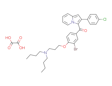 Molecular Structure of 79285-88-4 ([3-Bromo-4-(3-dibutylamino-propoxy)-phenyl]-[2-(4-chloro-phenyl)-indolizin-3-yl]-methanone; compound with oxalic acid)