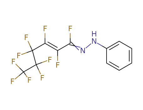 Molecular Structure of 82943-26-8 (perfluoro-2-pentenoyl fluoride phenylhydrazone)