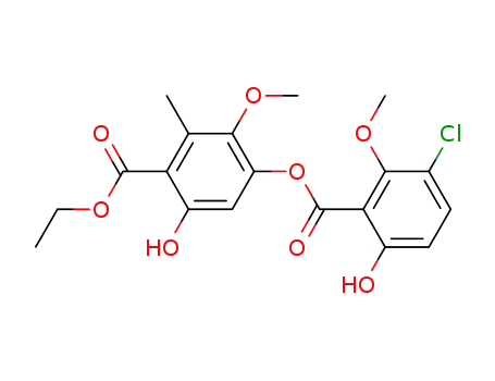 ethyl 4-(3'-chloro-6'-hydroxy-2'-methoxybenzoyloxy)-6-hydroxy-3-methoxy-2-methylbenzoate