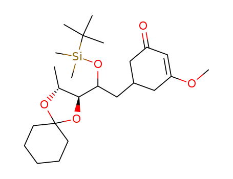 5-<2-(tert-butyldimethylsiloxy)-2-<(2R*,3S*)-3-methyl-1,4-dioxaspiro<4.5>dec-2-yl>ethyl>-3-methoxy-2-cyclohexen-1-one