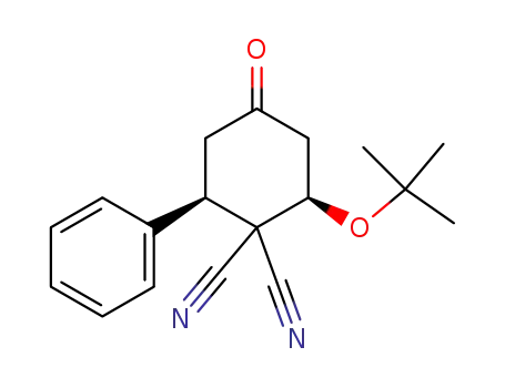 Molecular Structure of 91281-52-6 (1,1-Cyclohexanedicarbonitrile, 2-(1,1-dimethylethoxy)-4-oxo-6-phenyl-,
cis-)