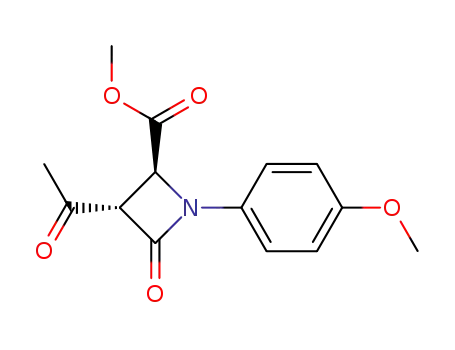 trans-1-p-anisyl-3-acetyl-4-carbomethoxy-2-azetidinone