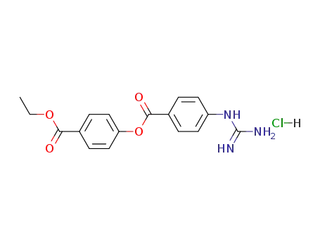 Benzoic acid, 4-((aminoiminomethyl)amino)-, 4-(ethoxycarbonyl)phenyl ester, monohydrochloride