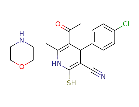 5-Acetyl-4-(4-chloro-phenyl)-2-mercapto-6-methyl-1,4-dihydro-pyridine-3-carbonitrile; compound with morpholine