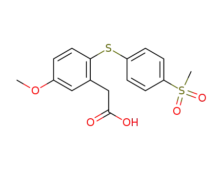 Molecular Structure of 98190-65-9 (<5-Methoxy-2-(4-methylsulfonylphenylthio)phenyl>acetic Acid)