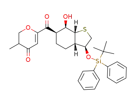 6-[(3S,3aS,6R,7R,7aR)-3-(tert-Butyl-diphenyl-silanyloxy)-7-hydroxy-octahydro-benzo[b]thiophene-6-carbonyl]-3-methyl-2,3-dihydro-pyran-4-one