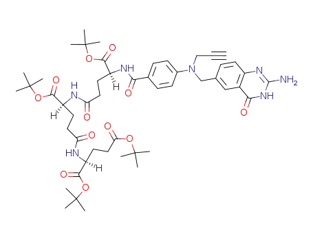 Molecular Structure of 117559-49-6 (tetra-tert-butyl N-<N-<N-<4-<N-<(2-amino-4-hydroxy-6-quinazolinyl)methyl>prop-2-ynylamino>benzoyl>-L-γ-glutamyl>-L-γ-glutamyl>-L-glutamate)