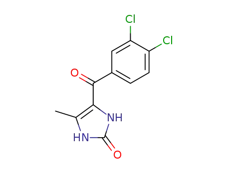 Molecular Structure of 83167-12-8 (4-(3,4-Dichloro-benzoyl)-5-methyl-1,3-dihydro-imidazol-2-one)