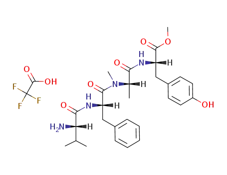 L-Tyrosine, N-[N-methyl-N-(N-L-valyl-L-phenylalanyl)-L-alanyl]-, methyl
ester, mono(trifluoroacetate)