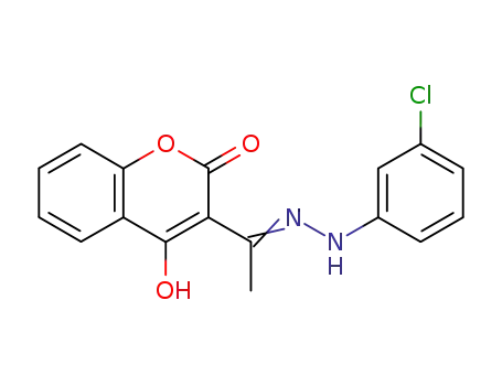 2H-1-Benzopyran-2-one,
3-[1-[(3-chlorophenyl)hydrazono]ethyl]-4-hydroxy-