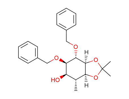 (3aα,4α,5β,6β,7α,7aα)-6,7-bis(benzyloxy)hexahydro-2,2,4-trimethylbenzo<d>-1,3(2H)-dioxol-5-ol