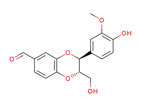 (2R*,3R*)-3-(4-Hydroxy-3-methoxyphenyl)-2-hydroxymethyl-1,4-benzodioxan-6-aldehyde
