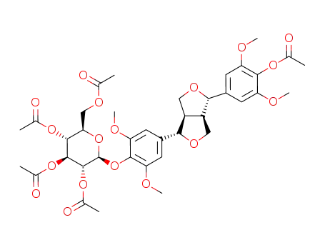 Acetic acid 4-{(1S,3aR,4S,6aR)-4-[3,5-dimethoxy-4-((2S,3R,4S,5R,6R)-3,4,5-triacetoxy-6-acetoxymethyl-tetrahydro-pyran-2-yloxy)-phenyl]-tetrahydro-furo[3,4-c]furan-1-yl}-2,6-dimethoxy-phenyl ester