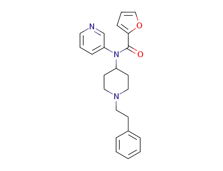 Molecular Structure of 117523-53-2 (2-Furancarboxamide, N-[1-(2-phenylethyl)-4-piperidinyl]-N-3-pyridinyl-)