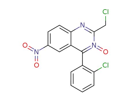 Molecular Structure of 101928-09-0 (2-chloromethyl-4-o-chlorophenyl-6-nitro-quinazoline 3-oxide)