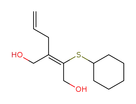 Molecular Structure of 89890-00-6 (2-Butene-1,4-diol, 2-(cyclohexylthio)-3-(2-propenyl)-, (E)-)